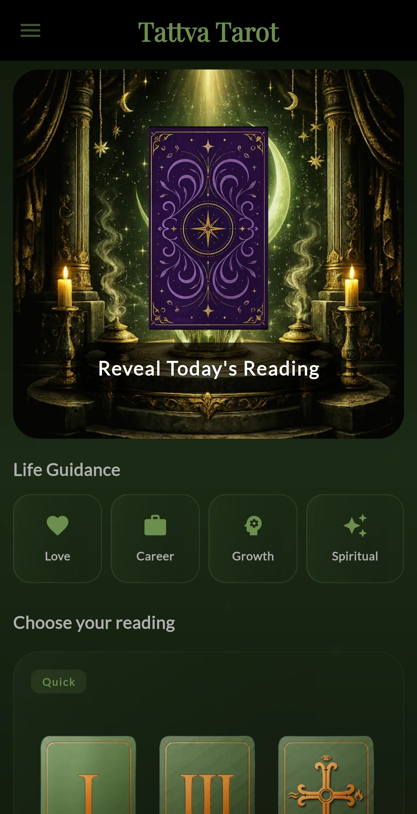 Forest theme in Tattva Tarot